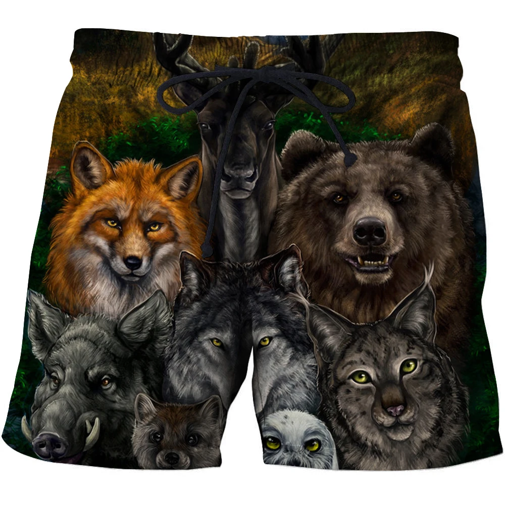 2021 Men's Hot Sale Beach Shorts Men's 3D Printing Fun Animal Running Top Sports Shorts High Quality Hip Hop Swimming Shorts