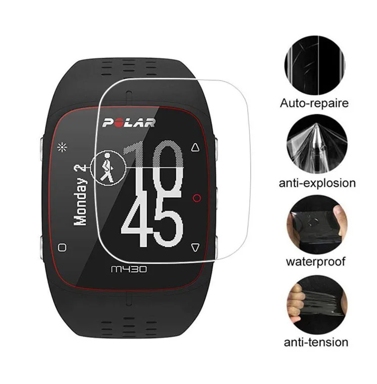 3pcs Soft Clear Protective Film Guard For Polar M400 M430 Watch Sport Smartwatch Screen Protector Cover Protection (Not Glass)
