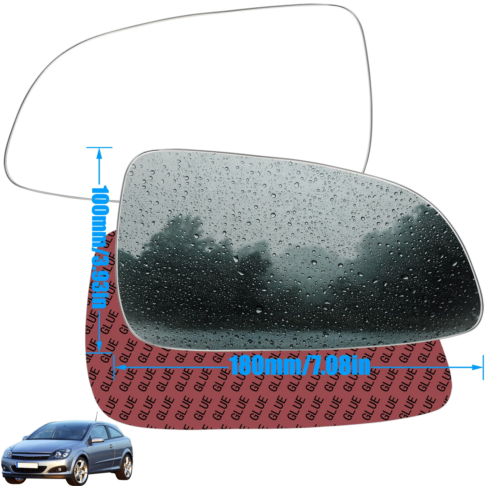 For Opel / Vauxhall Astra H 2004 - 2009 Holden Astra AH Driver Passenger Door Side Wing Mirror Glass Spherical Stick On Sticky