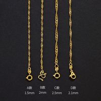MxGxFam ( 40 cm 60 cm * 1 / 2 mm) Fashion Pure Gold Color Water Wave Chain Necklace For Men Women Lead and Nickel Free