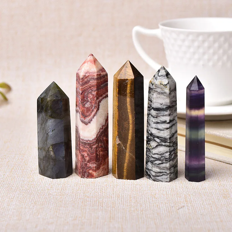 36 Color Natural Stones Crystal Point Wand Amethyst Rose Quartz Healing Stone Energy Ore Mineral Crafts Home Decoration 1PC