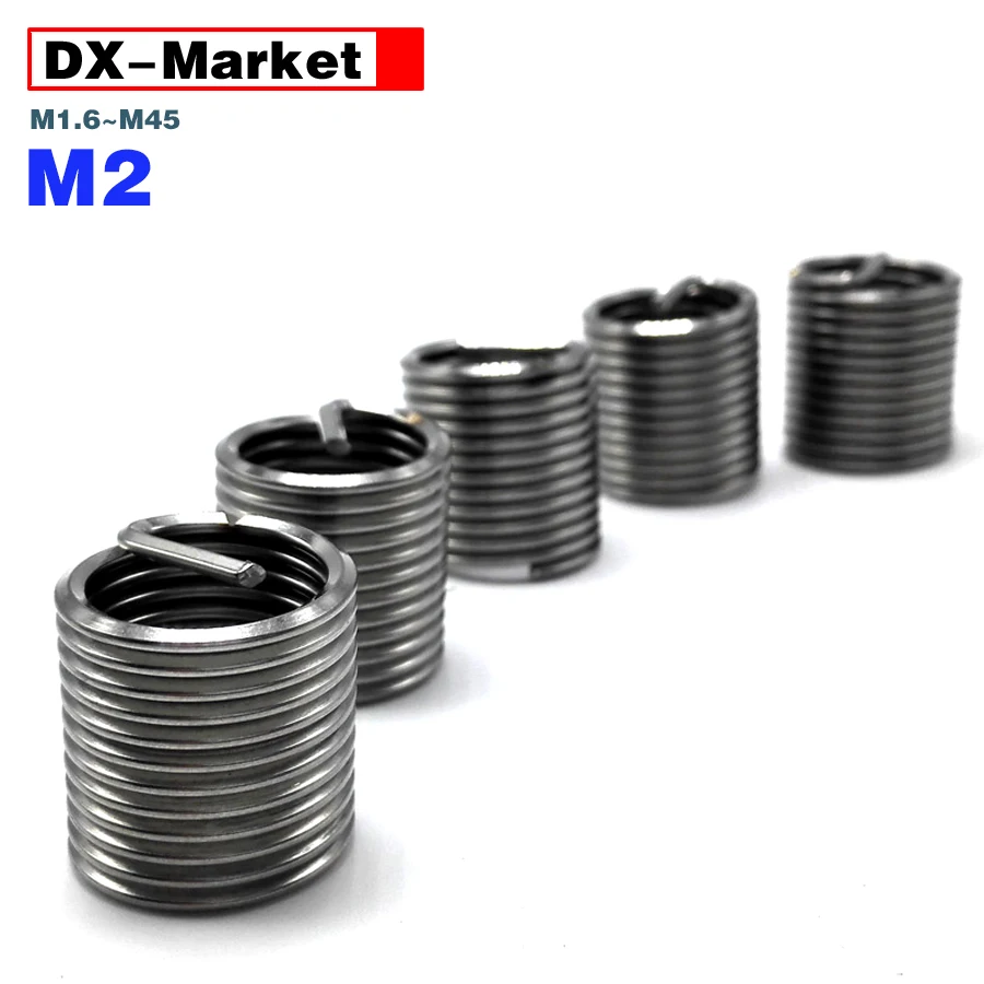 M2 Threaded Inserts , 304 Stainless Steel Extended Wire Thread Insert Fastener , M2*0.4p ,G003