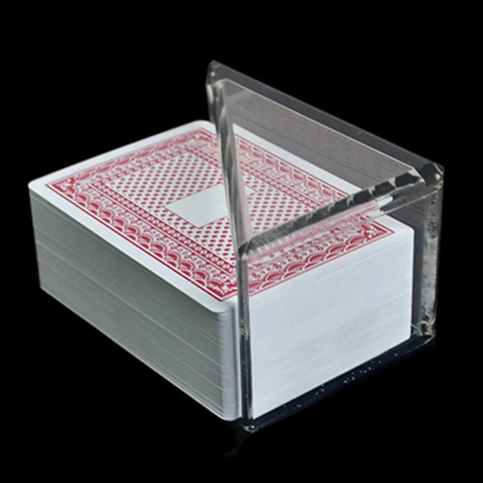Discard Holder Transparent Black Base Shuffle Layout Deluxe Acrylic Board Game Poker Rack Blackjack for Gambling Game Casino