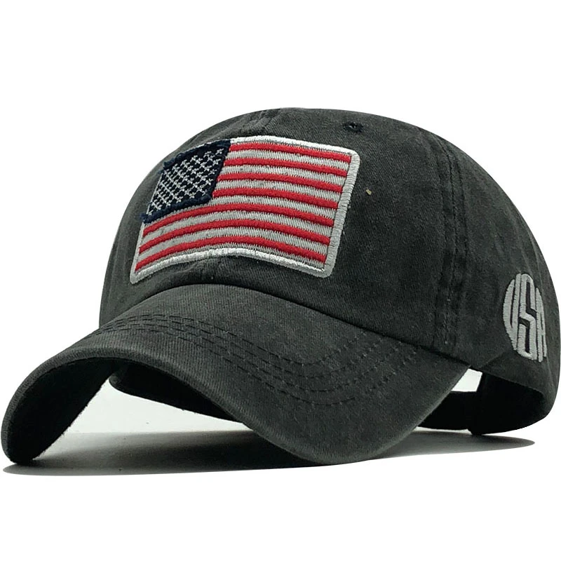 New Cotton Gorras Washed Baseball Cap Flag Of USA Hat Snapback Adjustable Mens Baseball Caps Brand Snapback Hat