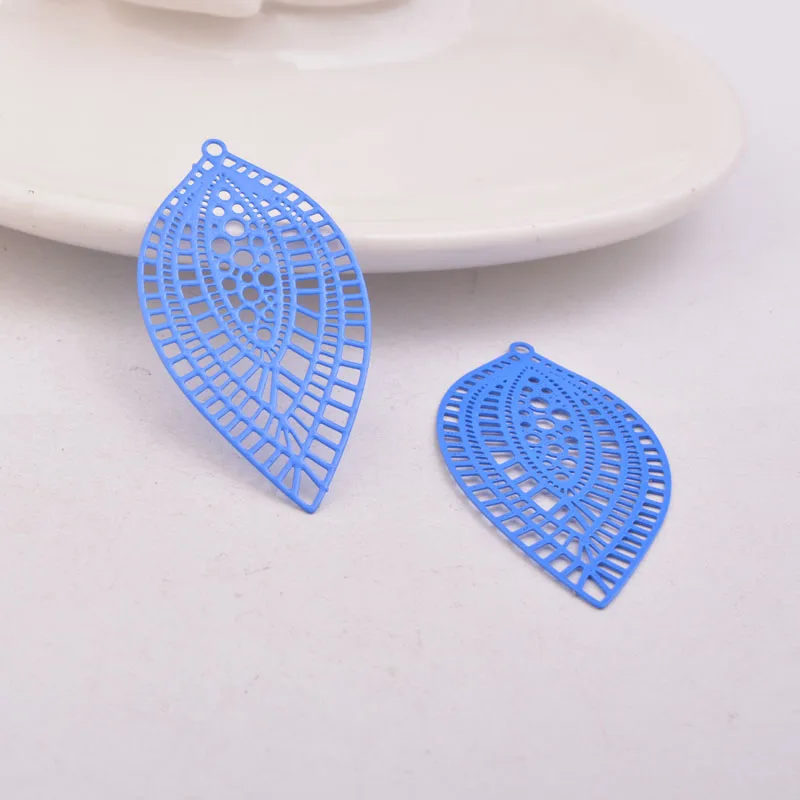 50 Stück AB5743 24*45mm Bohemia-Stil Blatt-Charm Messing-Anhänger-Basis DIY Schmuckverbinder – Detail 11