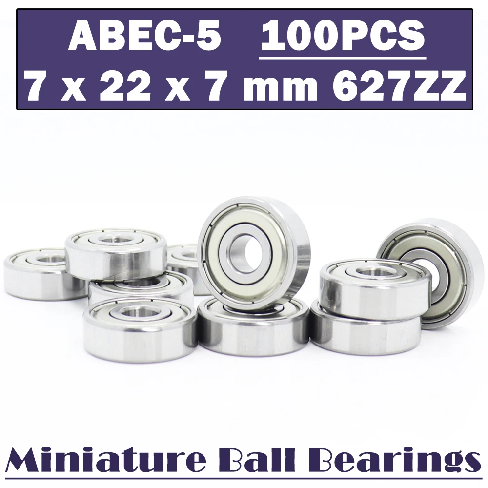 

627ZZ ABEC-5 ( 100 PCS ) 7*22*7mm Miniature Ball Bearing 627ZZ EMQ Z3V3