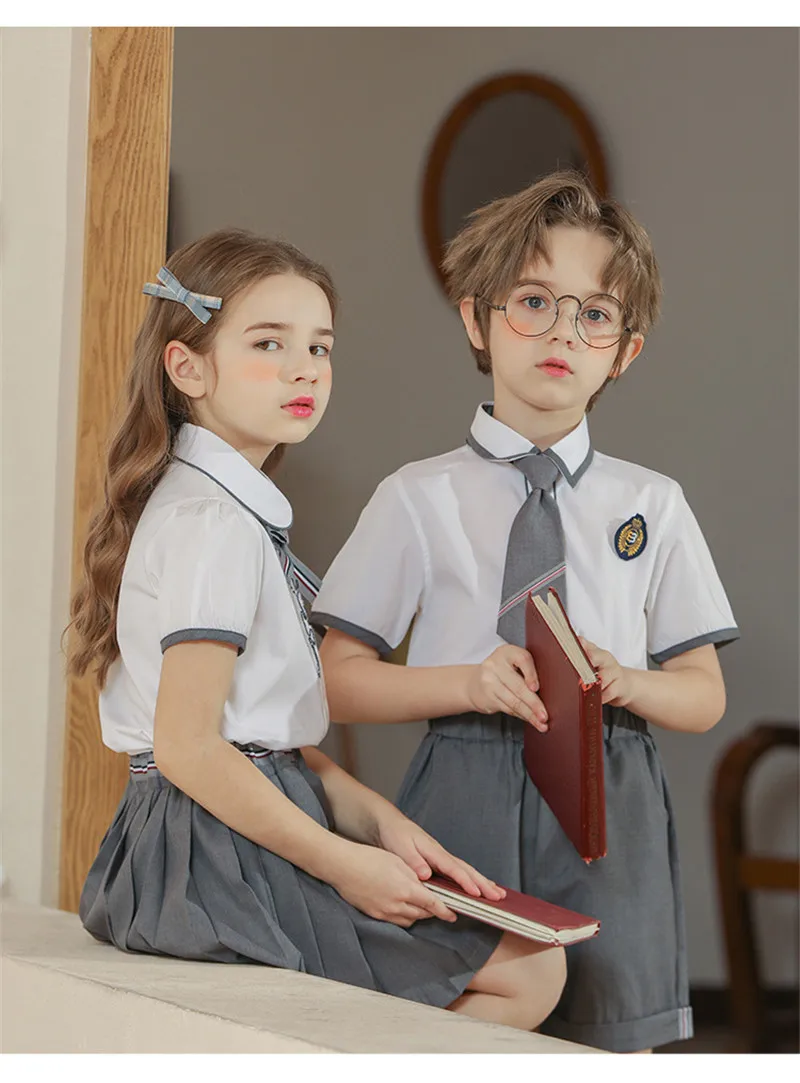 Kinder der Schule Uniformen College Stil Collective Mode Trend Britischen Kostüme Mädchen Röcke Jungen Hosen Shirts 2022 Neue Stil