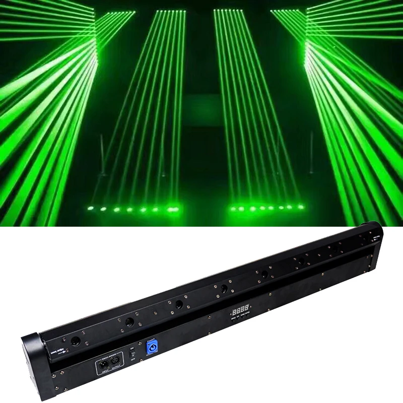 Lumière de Scène Professionnelle, Laser à 8 Yeux, Système de Ligne à Tête Mobile, Spectacle à 8 Têtes, Rouge, Vert, Bleu, pour ixChang DJ KTV