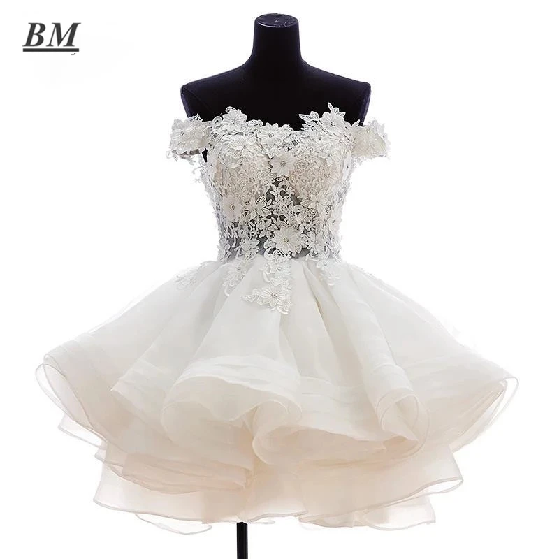 Vestido de formatura bm 2020, vestido curto de formatura com apliques de organza, coquetel, formal, baile de festa, entrega expressa bm344