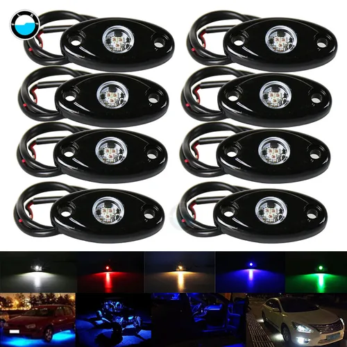 Luces Led de neón impermeables para coche, camión, ATV, UTV, Baja Raptor, todoterreno, barco, Trai, 8xled