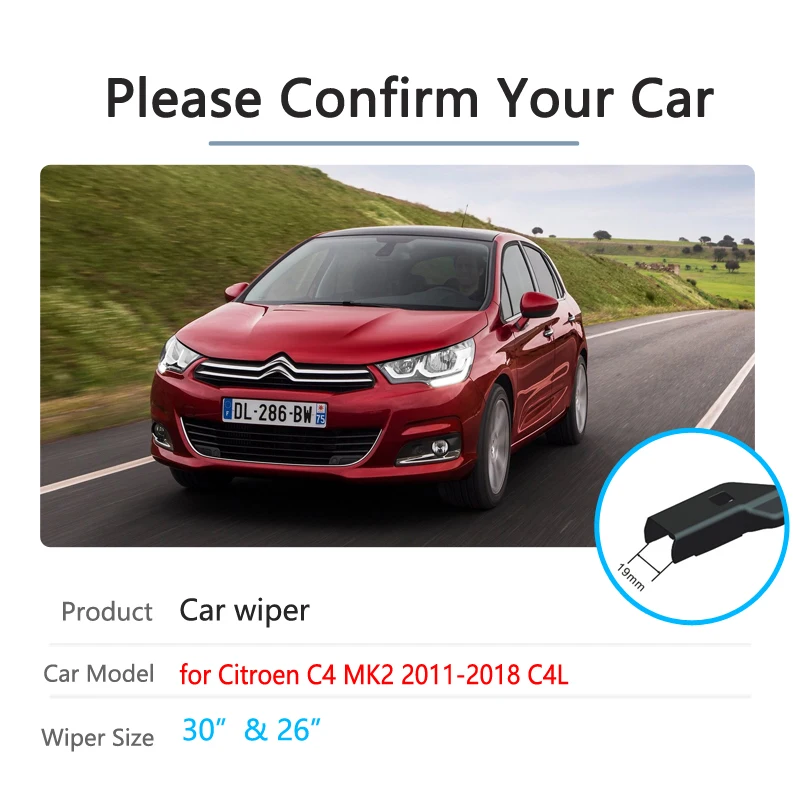 Car Wiper Blades for Citroen C4 MK2 C4L 2011~2018 Front Windscreen Brushes Car Accessories Goods 2012 2013 2014 2015 2016 2017