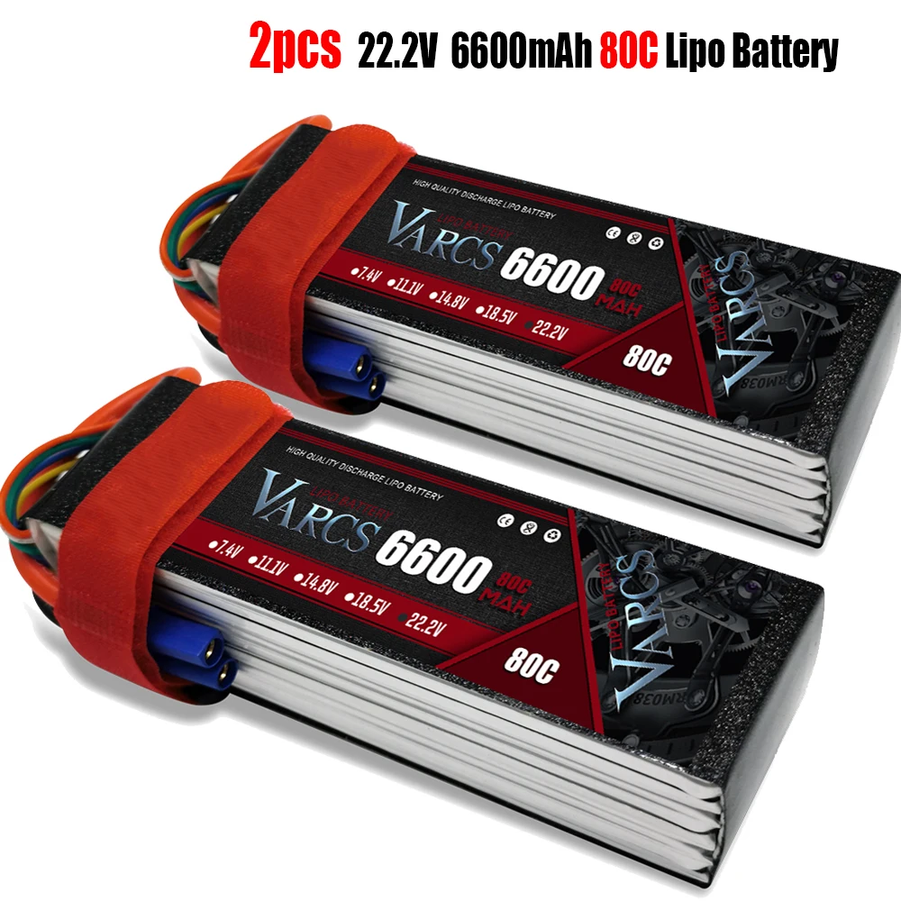 

2PCS VARCS Lipo Batteries 2S 7.4V 11.1V 14.8V 22.2V 6600mAh 80C/160C for RC Car Off-Road Buggy Truck Boats salash Drone Parts