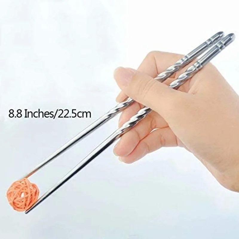 5 pairs of metal chopsticks beautifully packaged gifts easy to use safe and healthy stainless steel chopsticks dishwasher safe