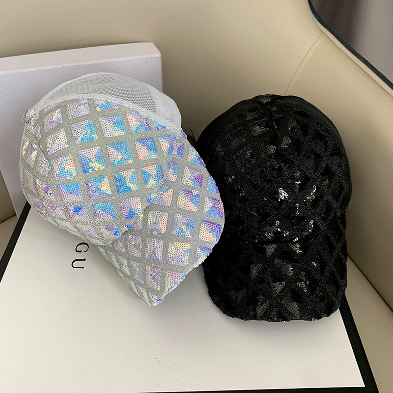 

2021 new ladies hat spring and autumn Korean fashion sequin baseball cap female summer leisure trend sunshade caps