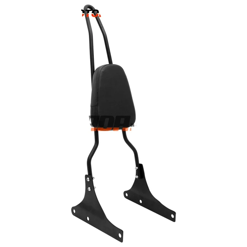 Oparcie Sissy Bar dla Harley Davidson Heritage Softail Springer FatBoy Blackline Breakout 00-17 Czarny / Chrom Srebrny — zdjęcie 4