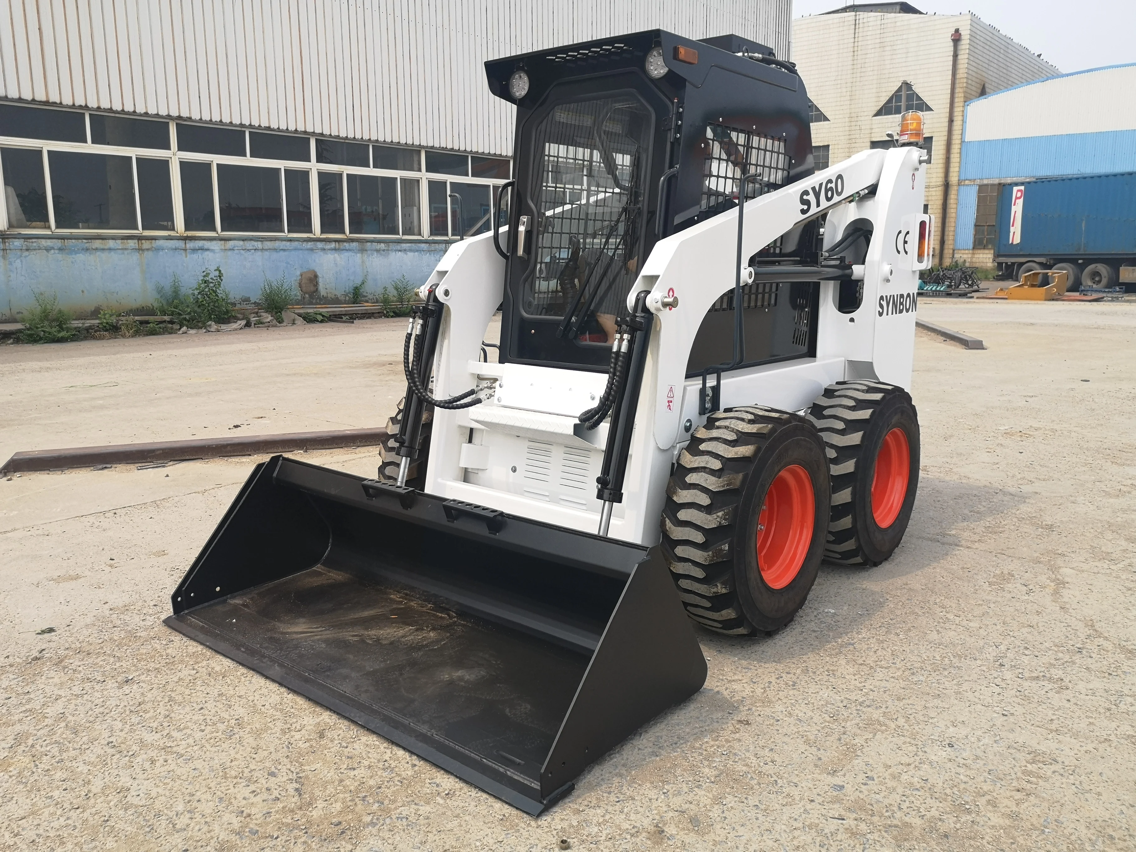 Mini Front Loader SY60 Wheel Skid Steer Small Size With Optional Attachments