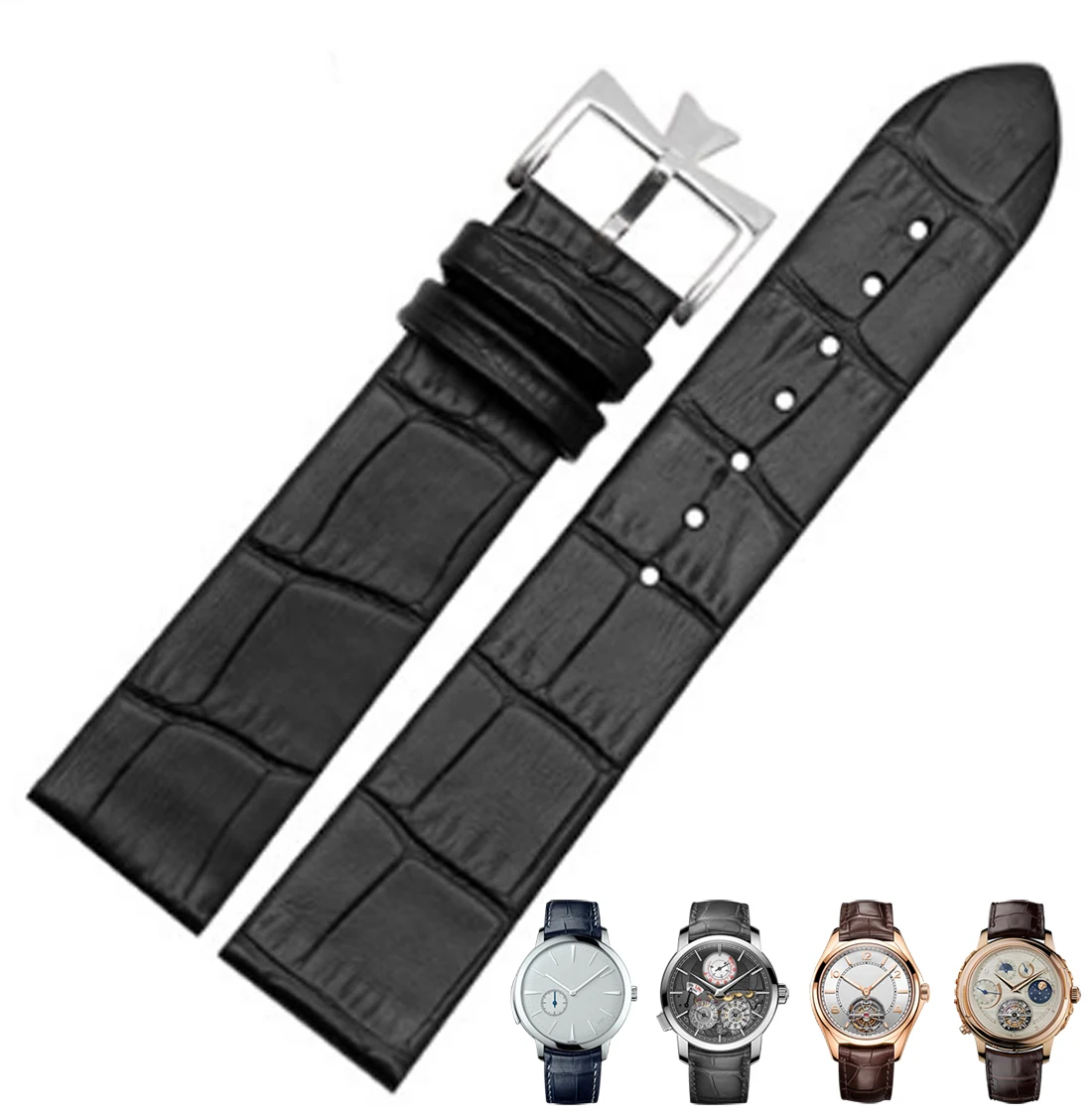 Double-sided Genuine Leather 18mm 20mm Watchbands Bands Stainless Steel Buckle For Vacheron Constantin Watch Strap Bracelets