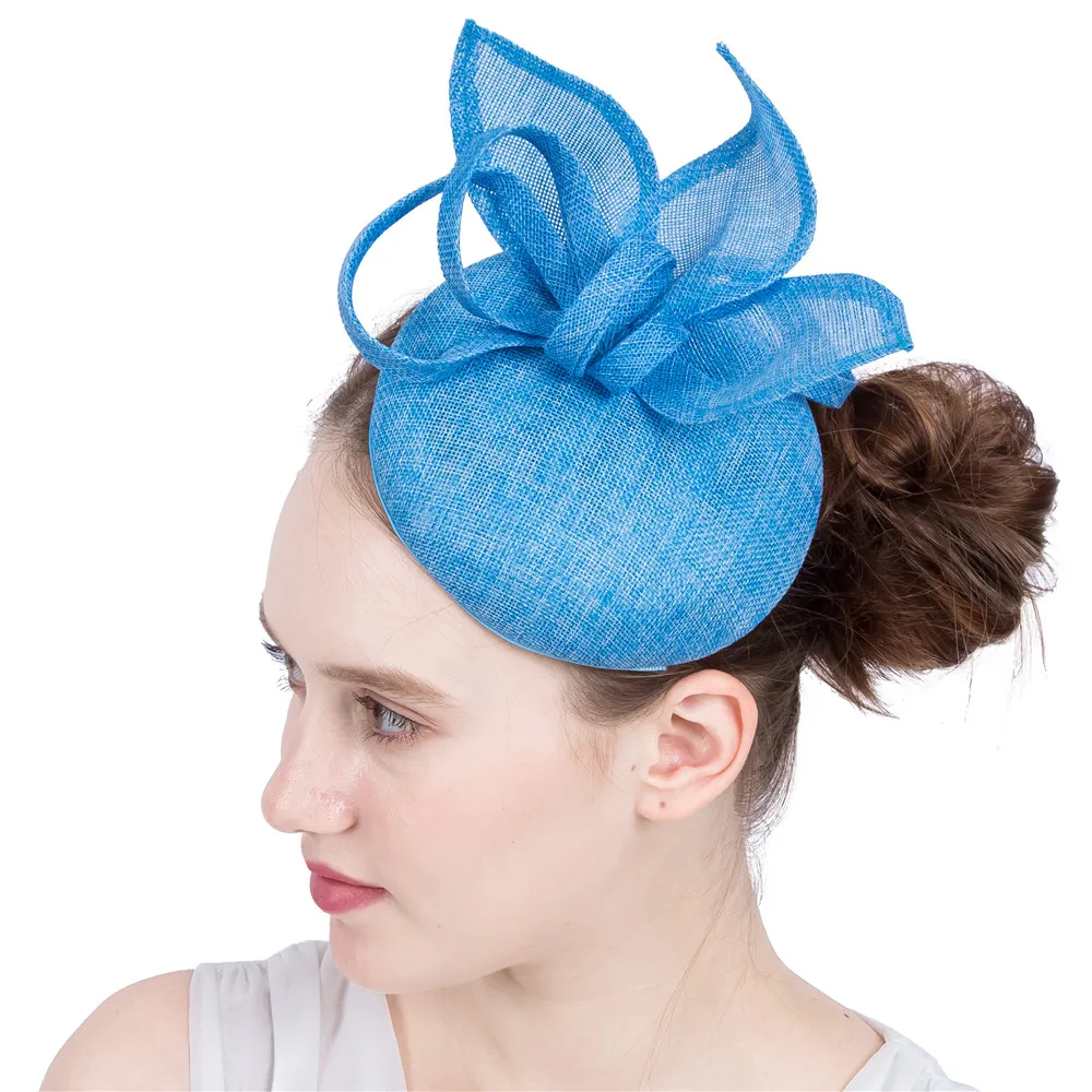 Lila Nachahmung Sinamay Fascinator Kopf bedeckung für Kentucky Derby Kirche Hochzeits feier Rennen Frauen Braut ereignis Anlass Hut – Detail 5