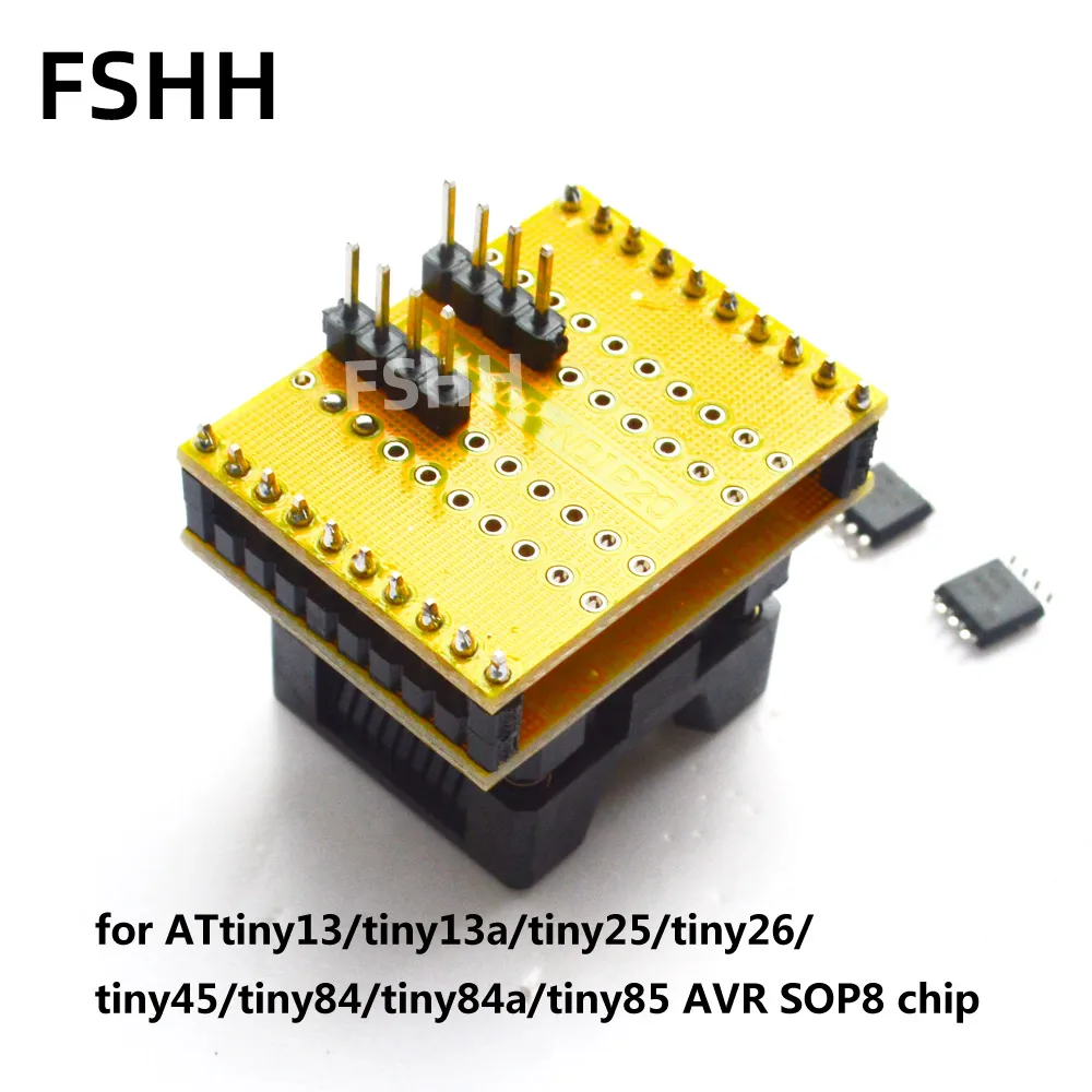 محول 208mil SOP8 لشريحة AVR ATtiny13a tiny25 tiny26 tiny45 tiny84a tiny85 لمبرمج CH2015 CH2016