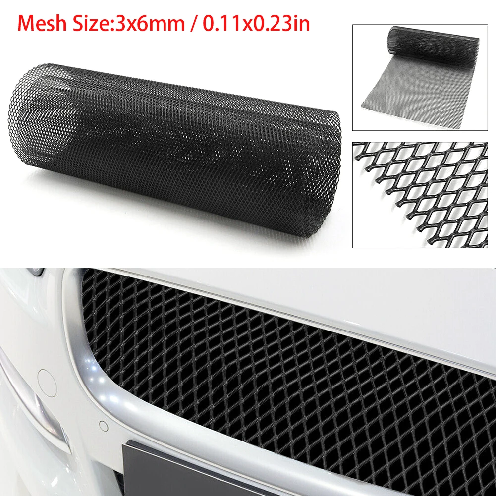 Universal 3*6MM Car Front Bumper Racing Grille Mesh Vent Car Tuning Rhombic Grill Mesh Sheet Metal Alloy Net 100*33cm