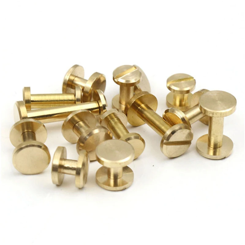 10Pcs Brass Airplane Screw Rivets DIY Bag Leather Accessories Screw Stud Belt Nail Screw Buckle Album Binding Books spikes