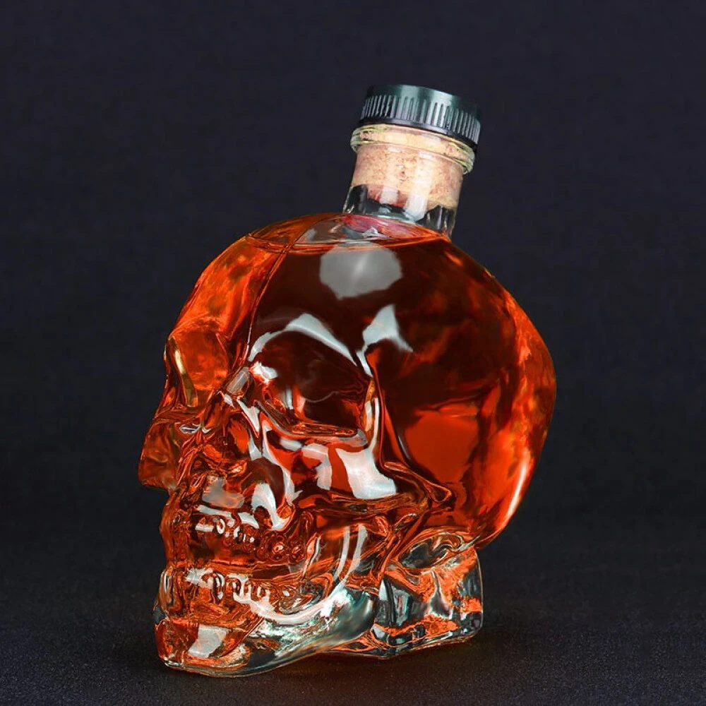 

Lead-Free Glass Creative Skull Wine Glass Storage Bottle Juice Bottle Cocktail Glasses Skull Storage Bottle