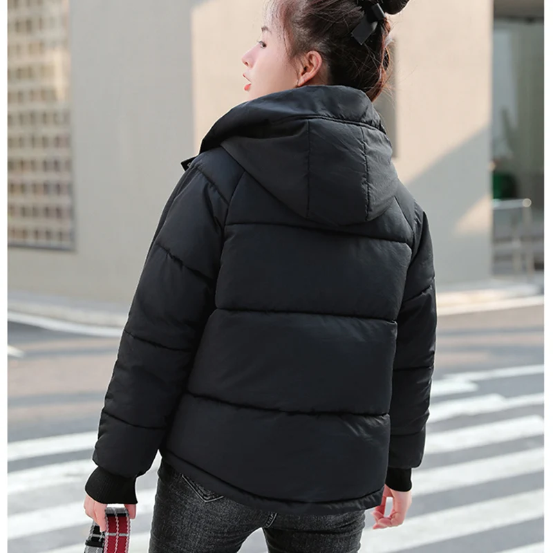 Korea Down Padded Jacket Women Overcoat New Winter Parka Coat Female Short Outerwear Fashion Loose Thick Hooded Jackets Lady