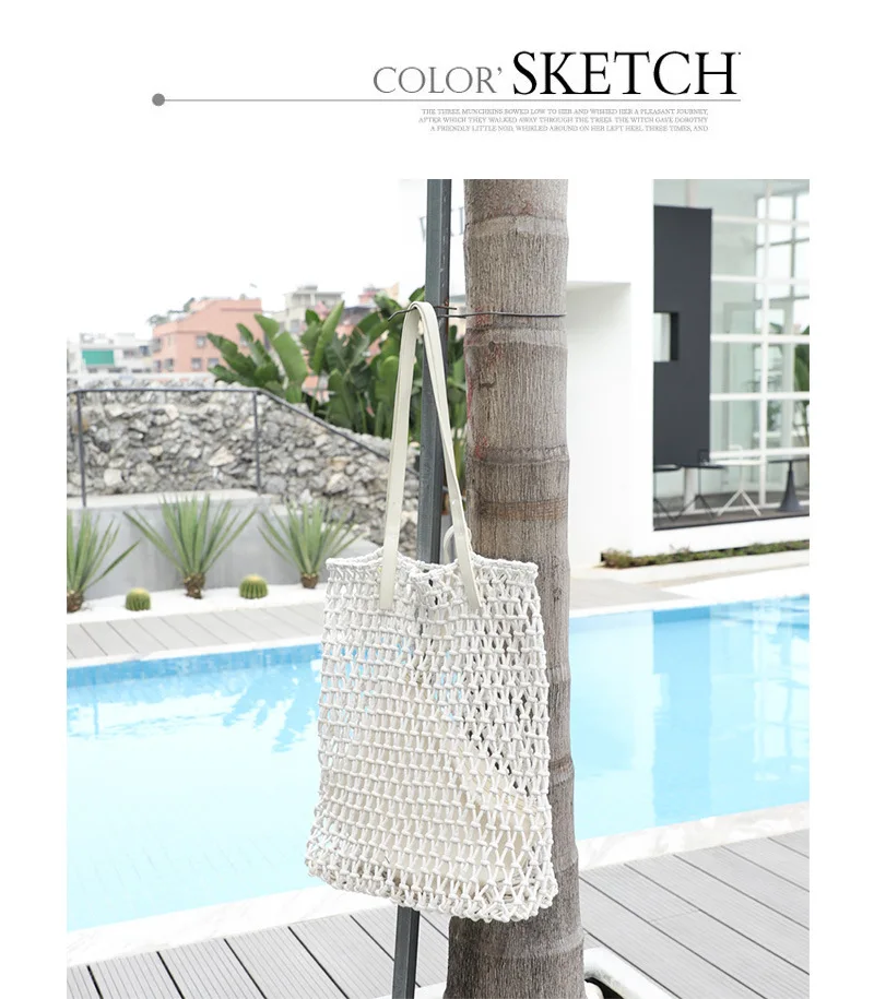 FOSIZZO Straw Bag For Women Hollow Out Wicker Bag Tote Beach Bag Summer Rattan Bags Bolsas Woven Raffia Shoulder Bag #5344