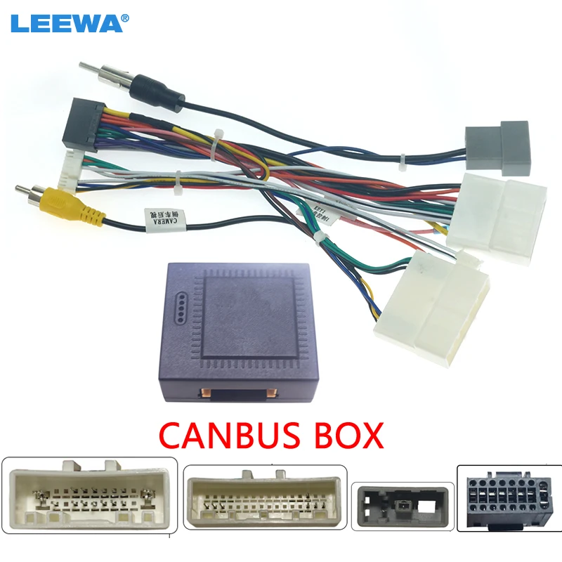 

LEEWA Car 16pin Audio Wiring Harness With Canbus Box For Nissan Venucia T70 T90 Aftermarket Stereo Installation Wire Adapter