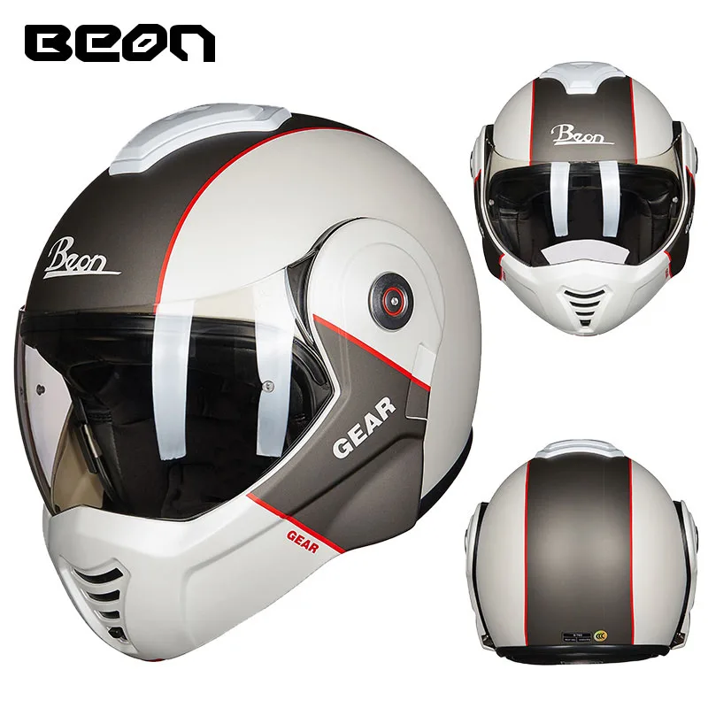 Men\'s Motorcycle Helmet Antifog Visor Film BEON T702 Flip up MOTO Accessories Biker Motorbike Motocross off Road Safety Helmets