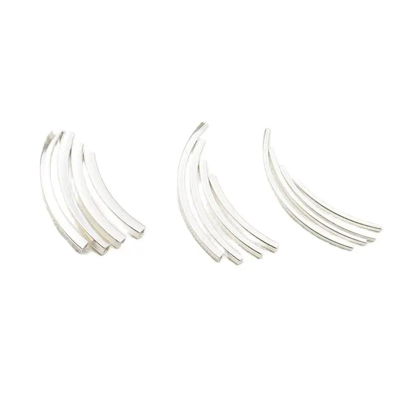 

MADALENA SARARA Jewelry Findings Sterling Silver String bead bent Tube For Jewelry Making 6 pcs Varies Size Options