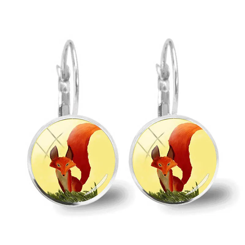 The Little Prince Style Teardrop Earrings Anime The Little Boy with Fox Friendship Drop Earrings Jewelry for Girls Ladi