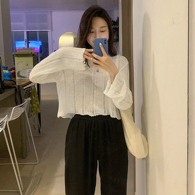 Women Leisure Pullovers Sun-proof Solid Knitting All-match Teenagers Females Sweaters Ulzzang New-arrival Trendy Loose Soft Hot