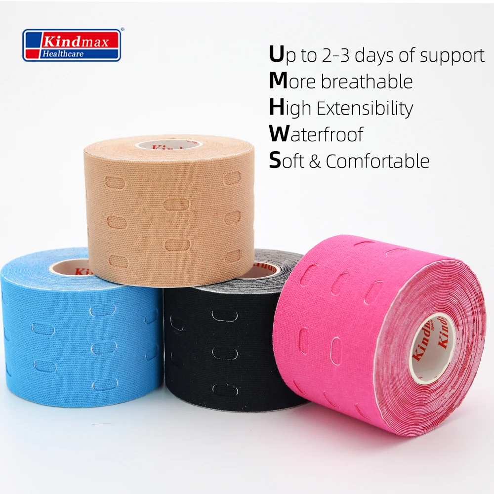 Kindmax Hole Kinesiology Tape Knee Pads for Body Sport Elastic Athletic Tape for Muscle Support Strain Injury Pain Relief