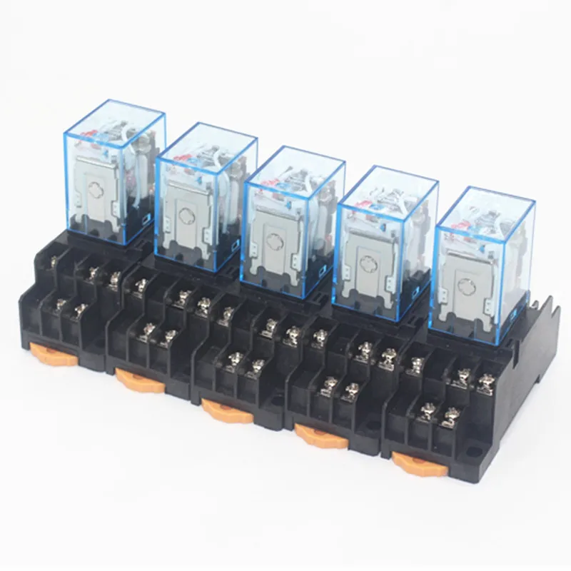 1set MY3 HH53P MY3NJ Micro Mini Coil Power Relay 11pin 3NO 3NC LED Lamp 5A AC 110V 220V with Socket 12V 24V