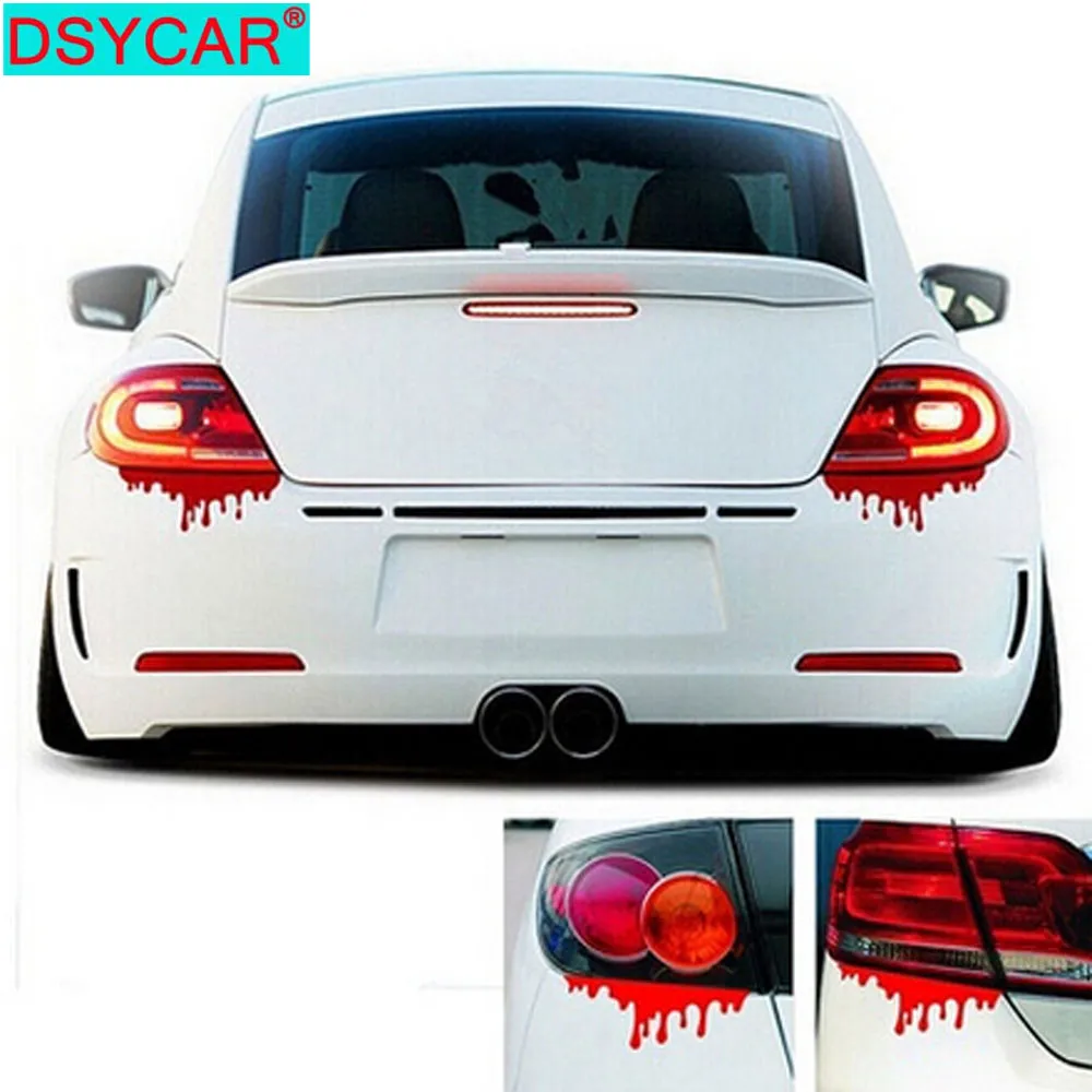 DSYCAR 1Set Red Blood Car Stickers Horror Car Decals Bumper Body Sticker Decal Adhesive Sticker Car Styling Accessories