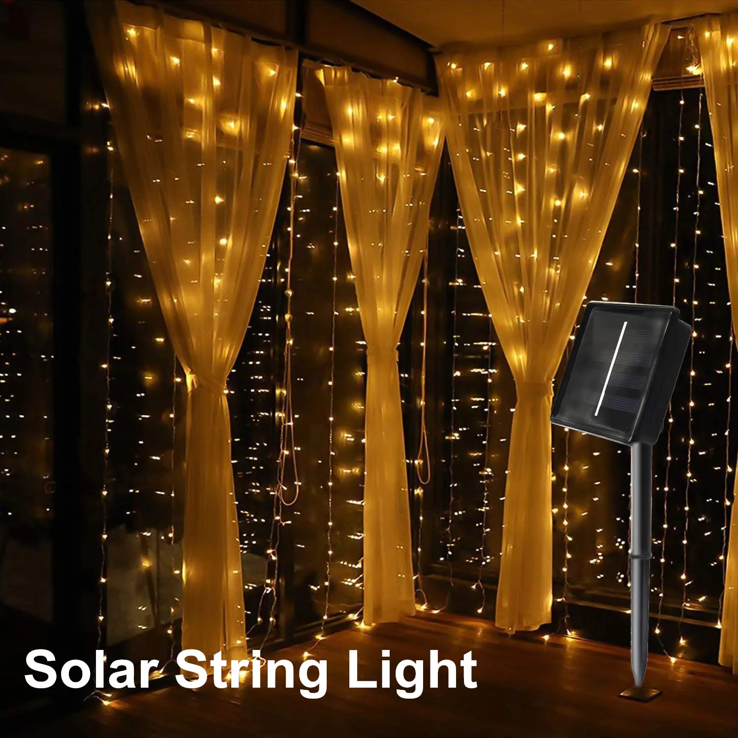 Imagem -02 - Atualizado Solar Cortina String Lights Decoração de Natal 2023 Novidades 3m*3m Festoon Fairy Light Ano Novo 2024 Garlands de Rua para Casamentofestainteriornataljardimdecoração de Rua