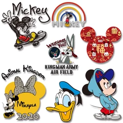 Cartoon Mickey Minnie Donald Duck letter pattern Heat Vinyl Ironing Stickers Decor Heat Transfer PVC Patch fusible patch