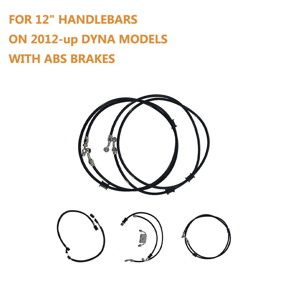

Black Cable Brake Line Kit for 12" Handlebars on 2012 & NEWER Dyna Models with ABS Brakes