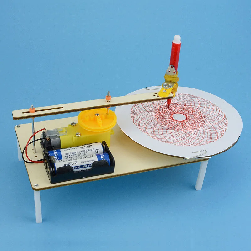 1pcs DIY Puzzle Solar Painting Toy Kids Handmade Graffiti Toy Simple Science Gizmo Physics Experiment Resources Electric Plotter