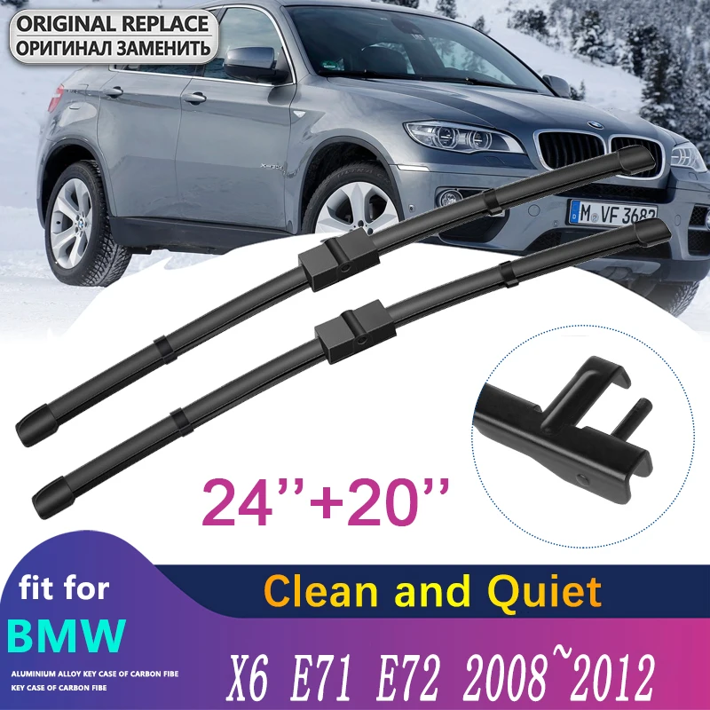 

Car Wiper Blade Windshield for BMW X6 E71 E72 2008 2009 2010 2011 2012 Front Windscreen Wipers Car Accessories Stickers LHD RHD