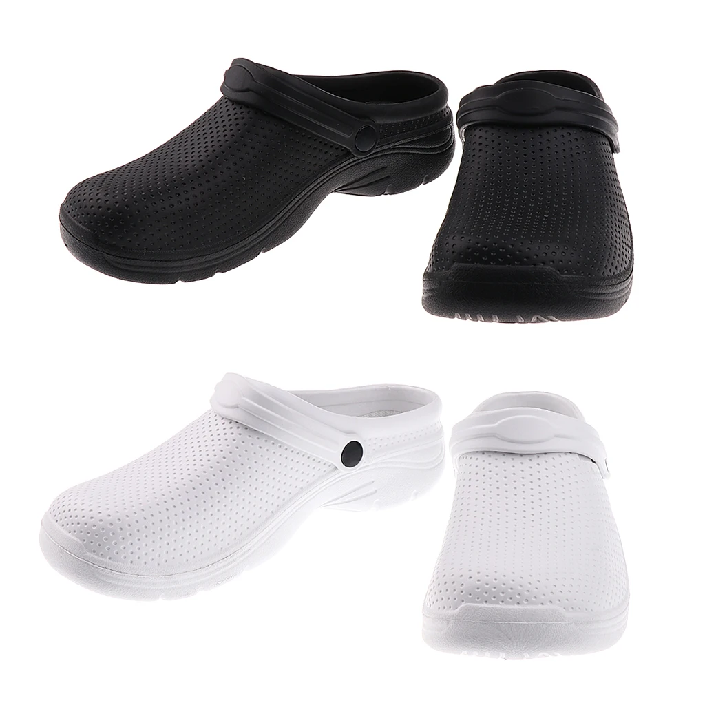 Chuyên Nghiệp Unisex Nam Nữ EVA Chống Trơn Trượt Làm Việc Clog Trắng EU 41