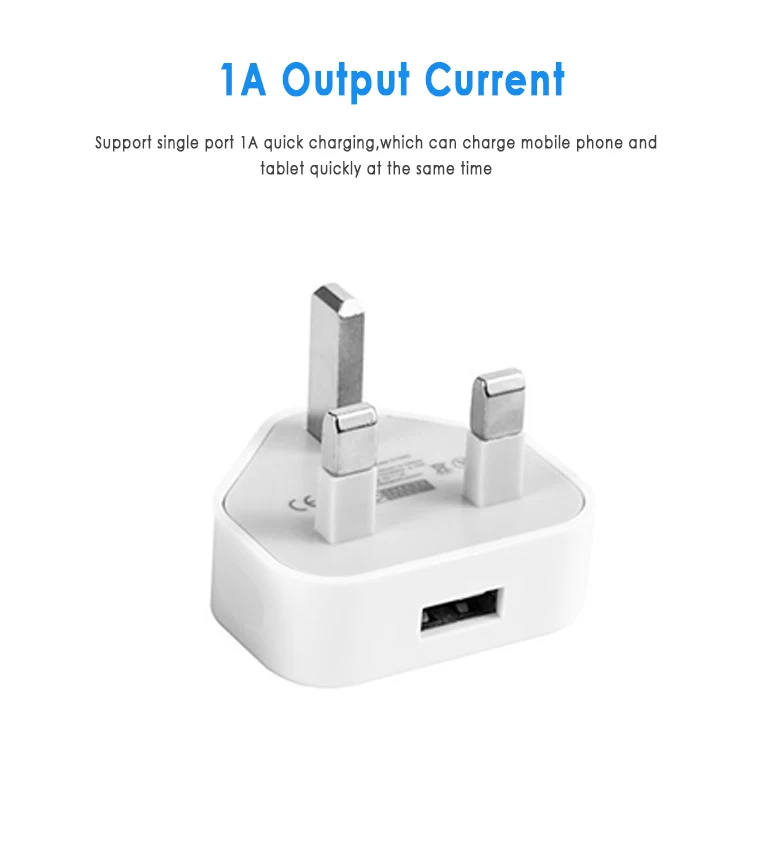 Universal UK Plug 3 Pin Wall Charger Adapter With 1/2/3 USB Ports Charging For Iphone 11 Samsung Huawei Charging Charger