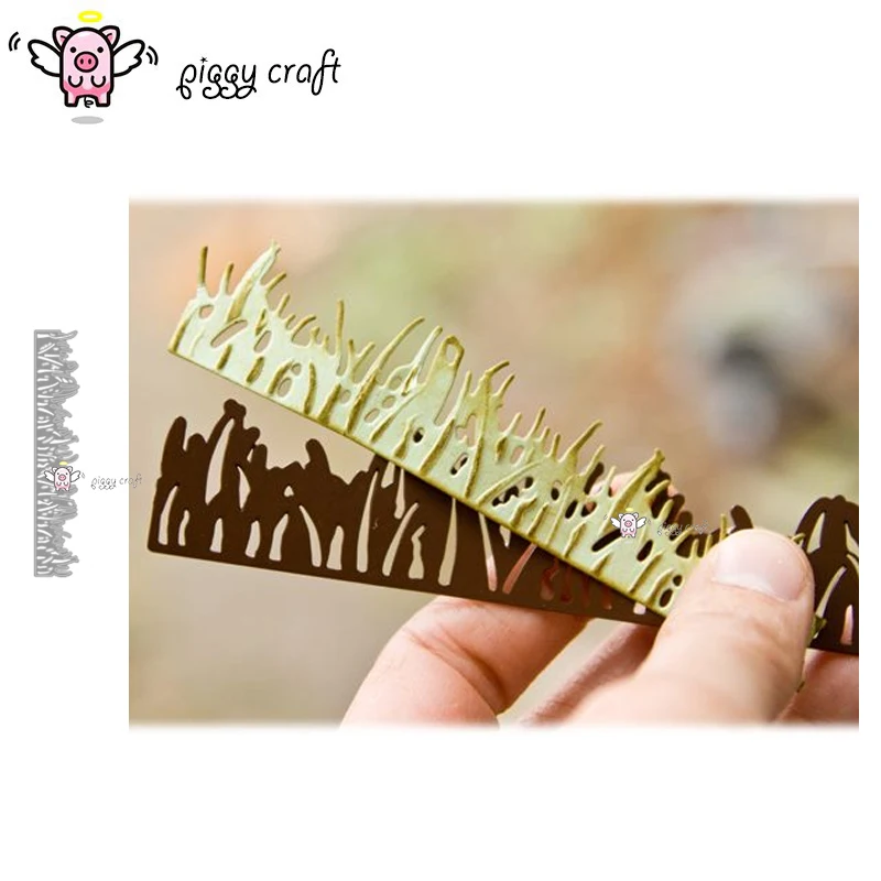 Piggy Craft metal cutting dies cut die mold Grass strip edge Scrapbook paper craft knife mould blade punch stencils dies