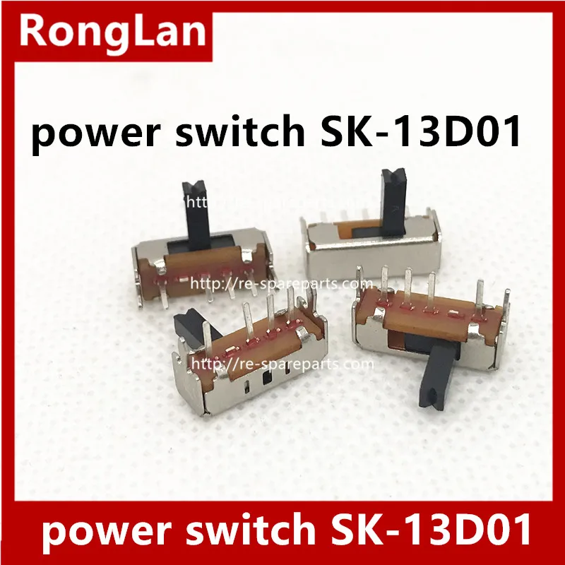 Small toggle bent pin mini slide switch DC power switch SK-13D01 3MM 4MM 5MM 6MM 4-pin 3-speed horizontal side switch -200PCS