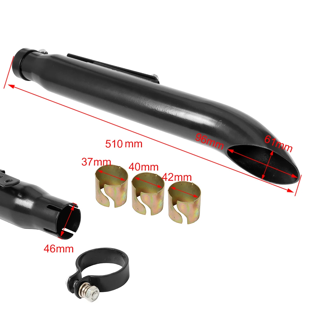Motorcycle Exhaust Muffler Pipe Tip 38-45mm Retro Vintage Rear Pipe Tube Exhaust for Universal Cafe Racer Bobber Chopper Custom