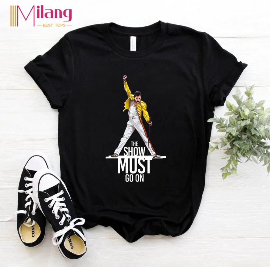 Women Freddie Mercury T shirt 2020 Summer The Queen Band Black T-shirts Female Short Sleeve Tees Rock Clothing Girl Tops Tshirt