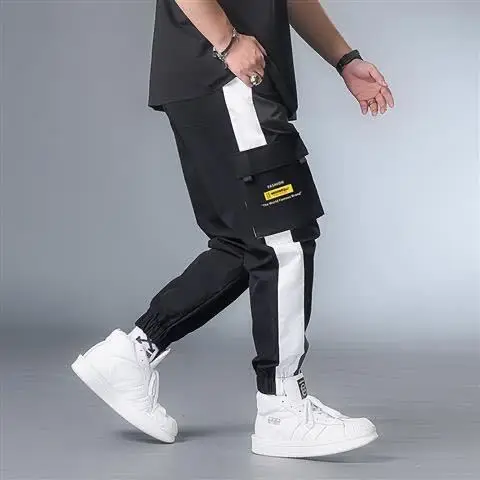 Large Plus Size 5XL 6XL 7XL Mens Cargo Pants Female Splice Drawstring Boys Loose Man Harem Pants Slacks Large Cropped Trousers