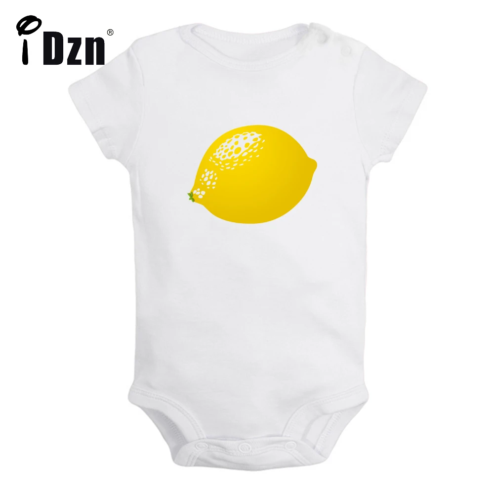 Baby Boys Girls Summer Bodysuit Lemon Apricot Printed Clothing Fruit Lime Design Rompers Newborn Cotton Short Sleeves Jumpsuits