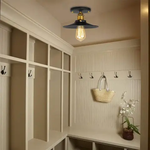 मेंगजय सीलिंग लैंप विंटेज लैंपशेड रेट्रो मेटल एडिसन पेंडेंट हैंगिंग लाइट इंडस्ट्रियल E27 लिविंग डाइनिंग रूम हॉलवे के लिए 10 best sales छत प्रकाश कवर - №9